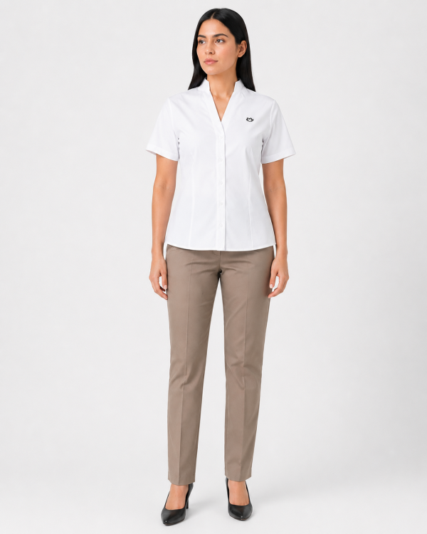 Uniforme Corporativo Femenino con Blusa y Pantalón de Vestir