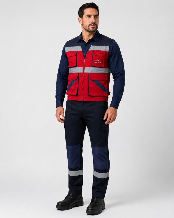 Uniforme Industrial con Geólogo de Alta Visibilidad, Camisa Manga Larga y Pantalón Cargo