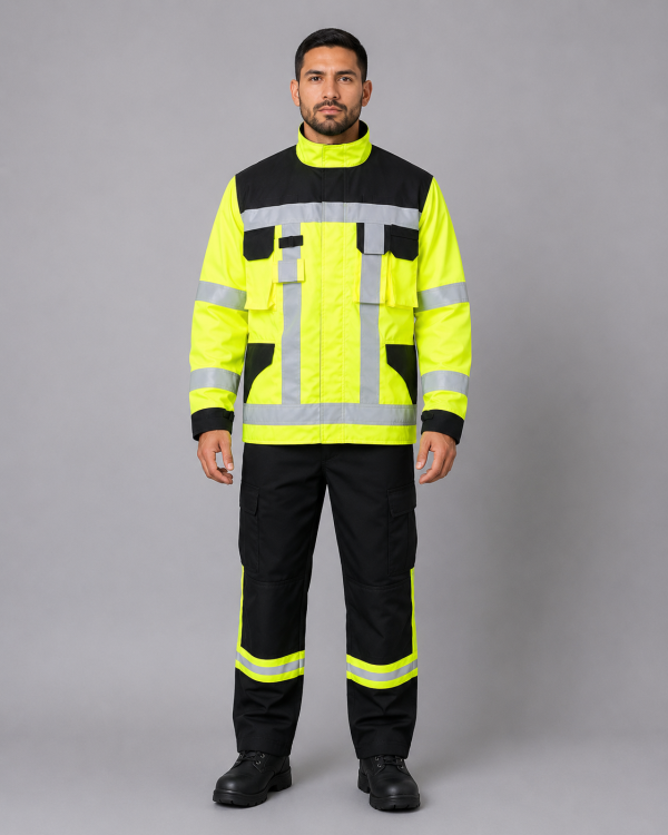Uniforme de Rescate de Alta Visibilidad con Chaqueta Técnica y Pantalón Ripstop